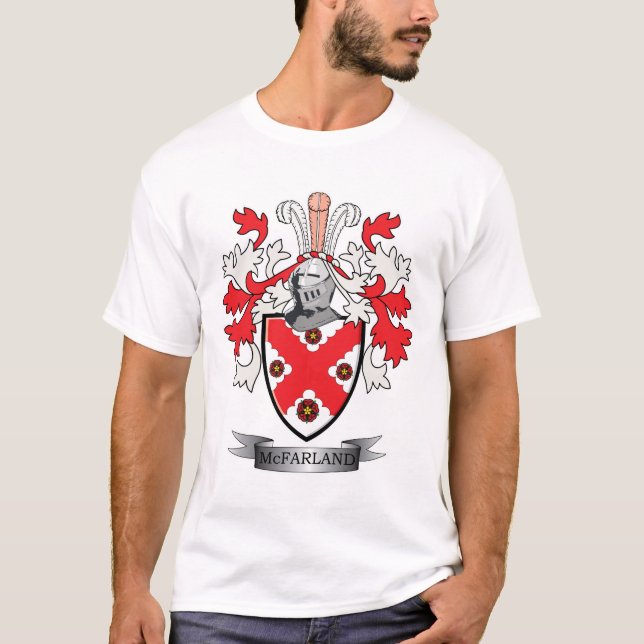 Camiseta Brasão da crista da família de McFarland (Frente)