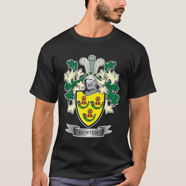 Camiseta Brasão da crista da família do caçador (Frente)