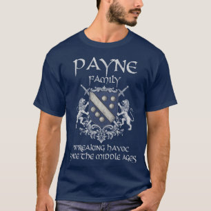 Camiseta Brasão da Família Payne Emblema de Herança Medieva
