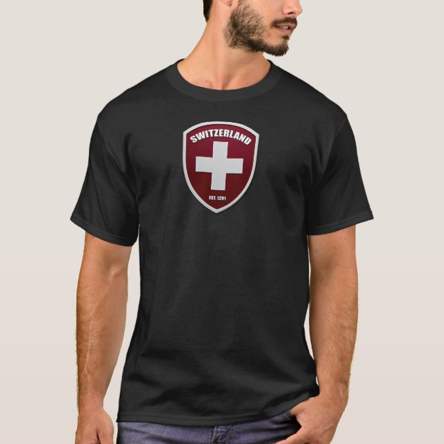 Camiseta Brasão da Suíça 1291 (Frente)