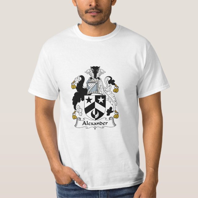 Camiseta Brasão de Alexander da crista da família de (Frente)