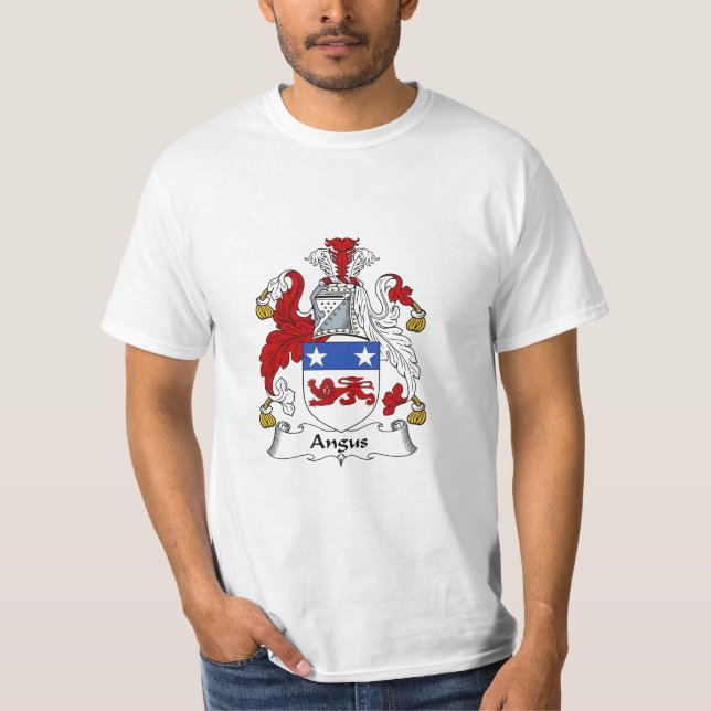 Camiseta Brasão de Angus da crista da família de Angus (Frente)