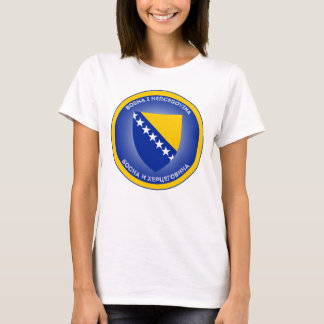 Camiseta Brasão de Armas da Bósnia e Herzegovina em Forma d
