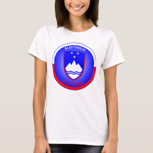 Camiseta Brasão de Armas da Eslovênia em Forma Circular