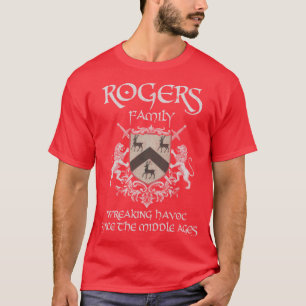 Camiseta Brasão de Armas da Família Rogers Emblema de Patri