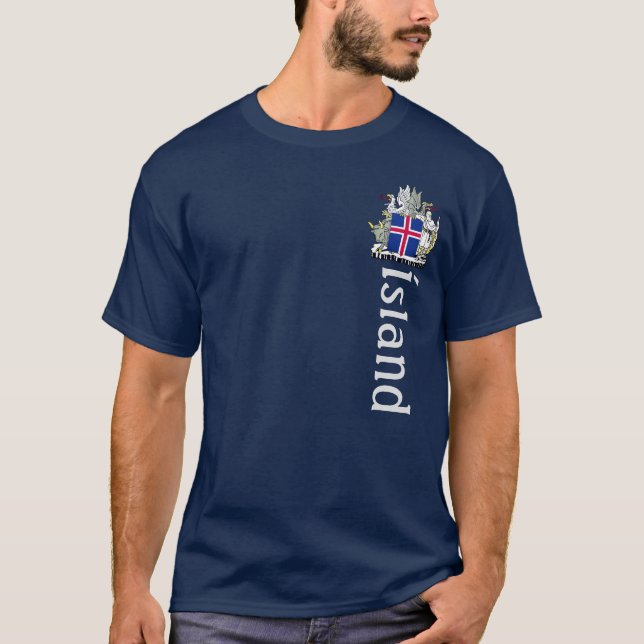 Camiseta Brasão de Armas da Islândia (Frente)