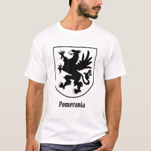 Camiseta Brasão de Armas da Pomerânia Preto e Branco Heráld