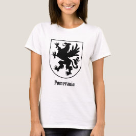 Camiseta Brasão de Armas da Pomerânia Preto e Branco Heráld