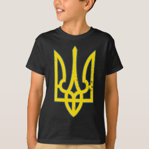 Camiseta Brasão de Armas da Ucrânia Apoie a Ucrâni