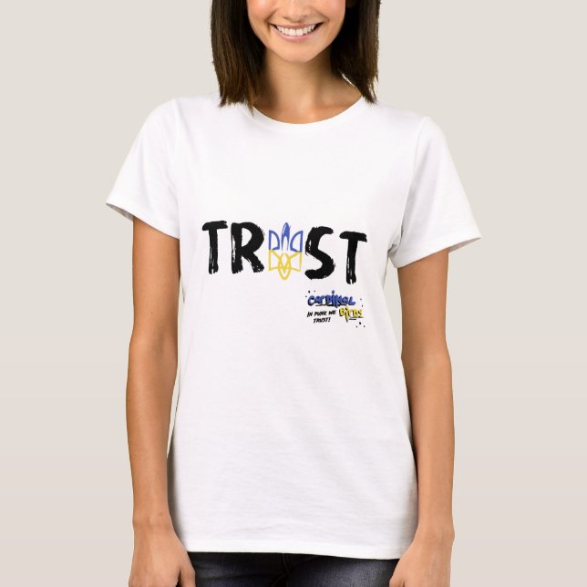 Camiseta Brasão de Armas da Ucrânia - Confiança  (Frente)
