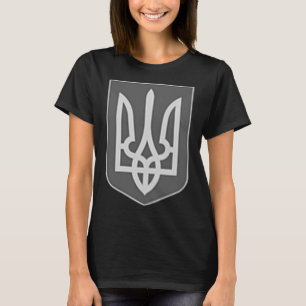 Camiseta Brasão de Armas da Ucrânia Emblema Tridente Pratea