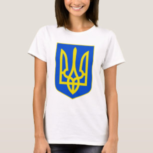 Camiseta Brasão de Armas da Ucrânia Tridente Dourado Arte R