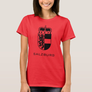 Camiseta Brasão de Armas de Salzburgo Arte Monocromática Re