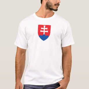 Camiseta brasão de armas símbolo emblema cruz da Eslováquia