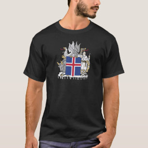 Camiseta brasão de armas símbolo emblema país Islândia