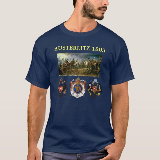 Camiseta Brasão de Austerlitz com o mapa de batalha (Frente)