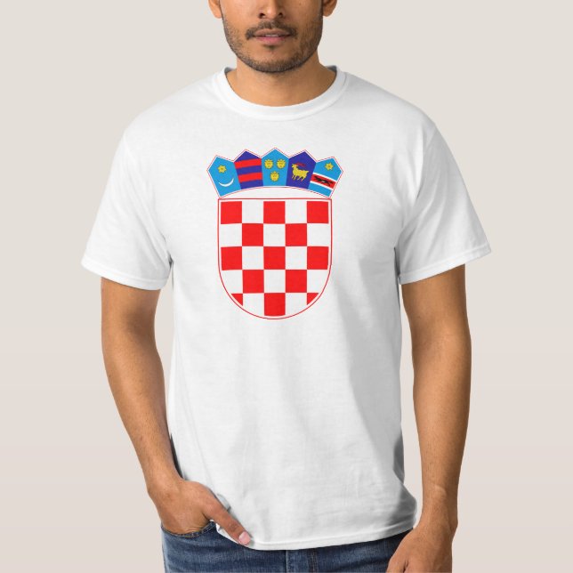 Camiseta Brasão de Croatia, emblema croata, Hrvatska (Frente)