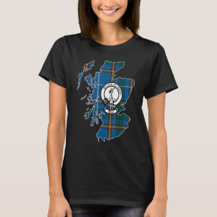 Camiseta Brasão de Família do Sobrenome Escocês Bain Tarta 