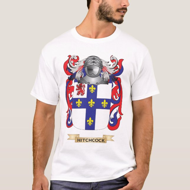 Camiseta Brasão de Hitchcock (crista da família) (Frente)