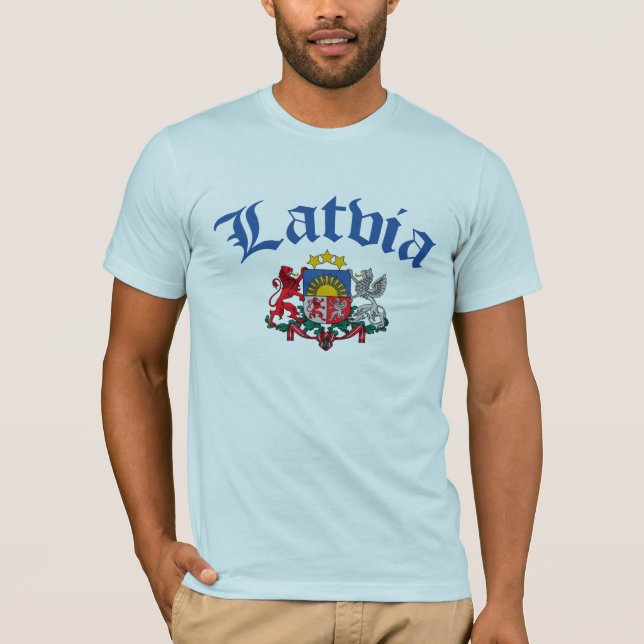 Camiseta Brasão de Latvia (Frente)