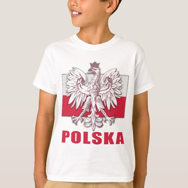 Camiseta Brasão de Polska do Polônia (Frente)