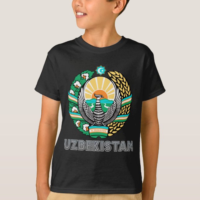Camiseta Brasão de Uzbekistan (Frente)