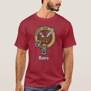 Camiseta Brasão do Clã Munro sobre Tartan