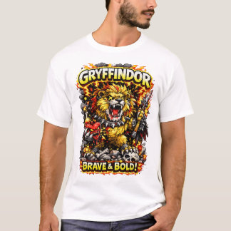 Camiseta Brasão do Leão de Fogo – Máscara Fantasia Corajosa
