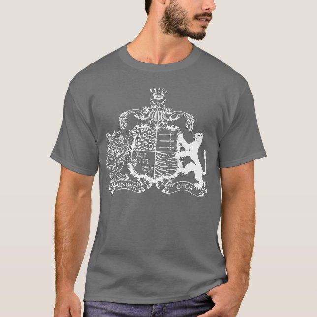Camiseta brasão dos T-gatos - branco (Frente)