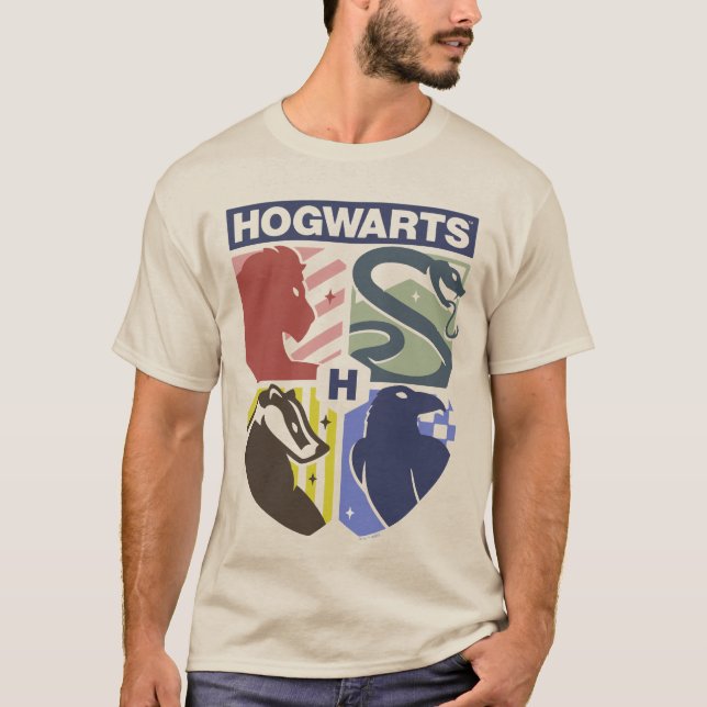 Camiseta Brasão Estampado Vintage HOGWARTS™ (Frente)