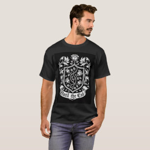 Camiseta Brasão Heráldico Vintage com Rosas – Até o Fim