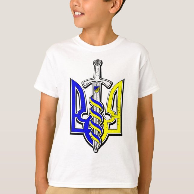 Camiseta Brasão Nacional da Ucrânia com Espada  (Frente)