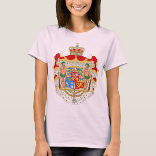Camiseta Brasão real dinamarquesa do vintage de Dinamarca