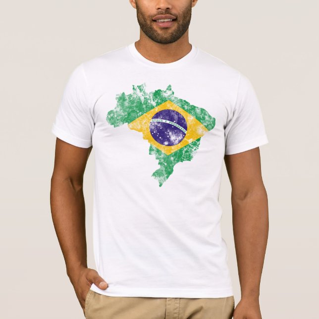 Camiseta Brasil afligiu a bandeira (Frente)