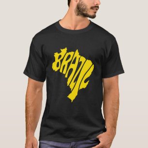 Camiseta Brasil aprisionando Mapa Com Bandeira Brasileira S