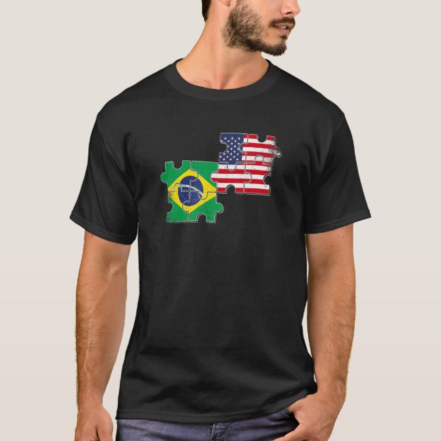 Camiseta Brasil: Bandeira Americana (Frente)