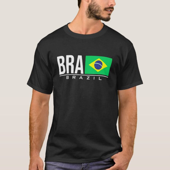Camiseta Brasil: Bandeira Brasil Código de País Brasileiro  (Frente)