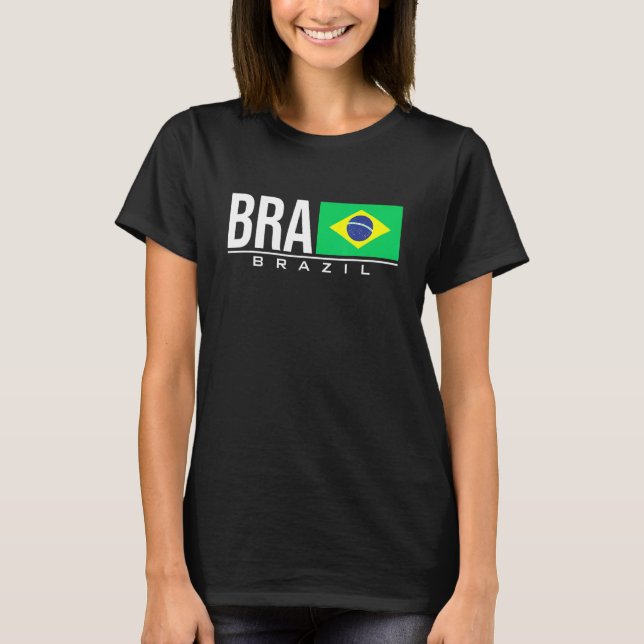 Camiseta Brasil: Bandeira Brasil Código de País Brasileiro  (Frente)