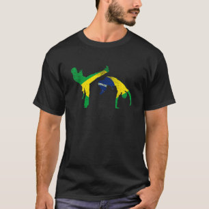 Camiseta Brasil Bandeira Capoeira Dançarina MMA Afro-Brasil