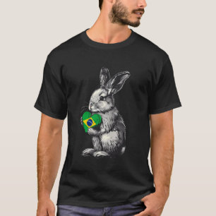 Camiseta Brasil Bandeira Coelho Coração do Orgulho Brasilei