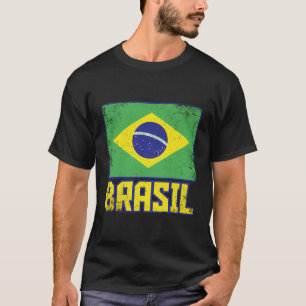 Camiseta Brasil: Bandeira do Brasil Vintage Retrato do Bras