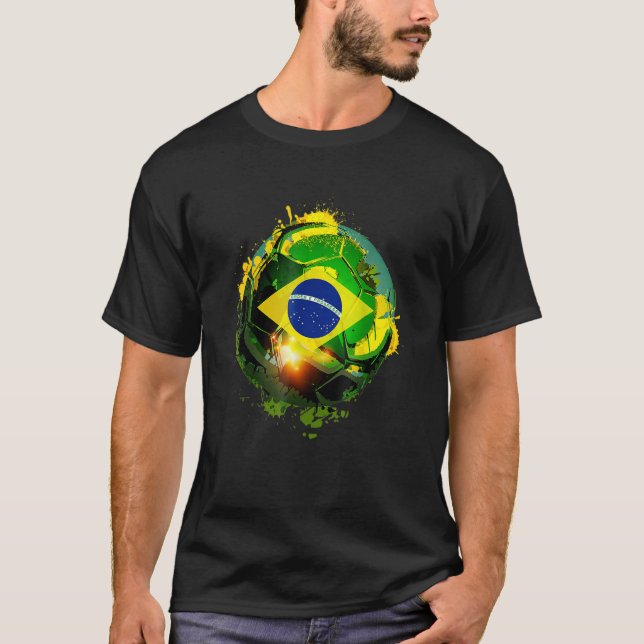 Camiseta Brasil: Bandeira do futebol Brasil (Frente)