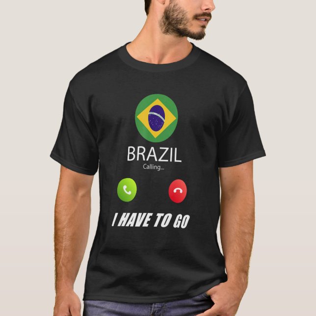 Camiseta Brasil: Bandeira do Souvenir Brasil Está Chamando (Frente)