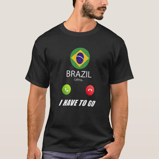 Camiseta Brasil: Bandeira do Souvenir Brasil Está Chamando (Frente)