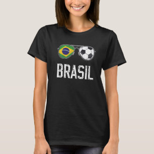 Camiseta Brasil Bandeira e futebol Ventilador do Sol