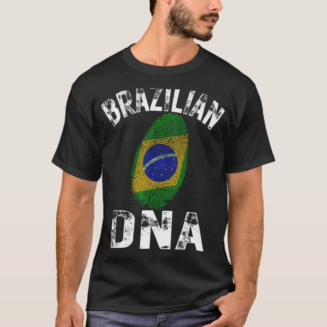 Camiseta Brasil: Bandeira Imprime Impressão Digital Brasile (Frente)