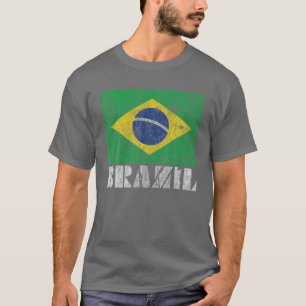 Camiseta Brasil: Bandeira Vintage País Souvenir Gif