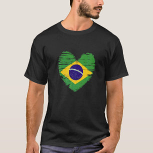 Camiseta Brasil Coração Bandeira Brasileira Orgulho Brasile