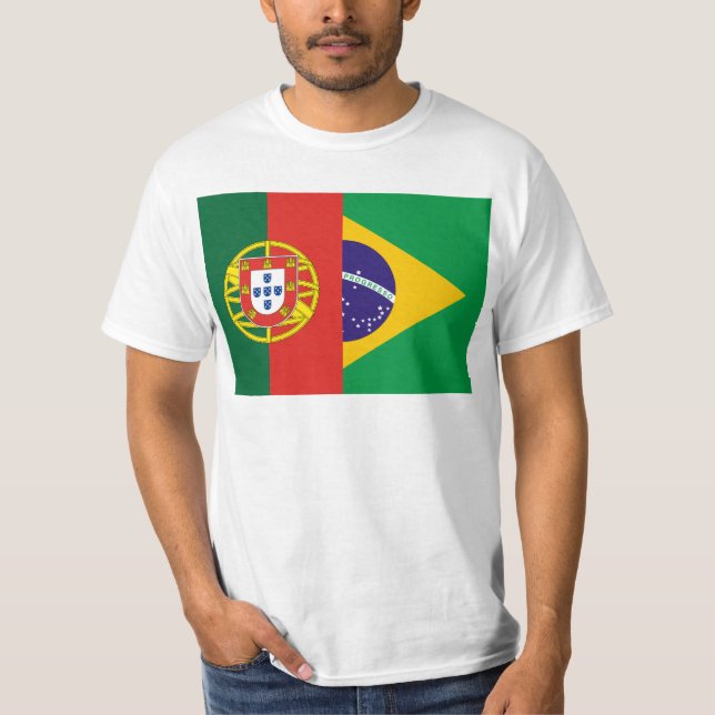 Camiseta Brasil e Portugal, híbrido (Frente)