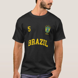 Camiseta Brasil Equipe Esportiva Número 5 Bandeira Brasilei